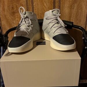 Adidas Light Gray and Black Sneakers